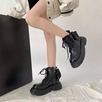 thick-soled white Martin boots women s summer single boots 2025 new bow sweet cool ins British style short boots 35 чёрный