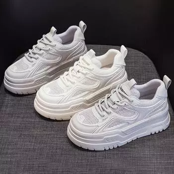 Thick-soled white shoes pops shoes casual sneakers 35 серый