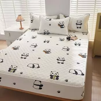 Thicken Bed Cover Cartoon Style Bedspread Quilted Mattress Cover Soft Bed Linen Elastic Bedsheets cubre colchn (No Pillowcase) Single 90x200cm 1pc