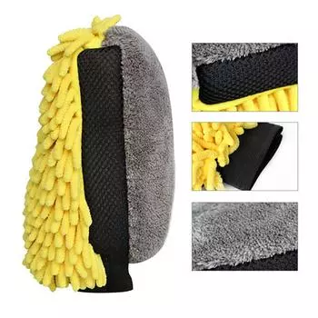 Thicken Car Wash Gloves Soft Care Water Absorption Car-styling Plush Car Absorbancy Gloves Multi-function Auto Wash Tool