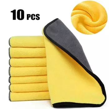 Утолщенное полотенце из микрофибры для мытья автомобиля 30x30/40/60 см, мягкая салфетка для сушки и чистки автомобиля, подгибочная салфетка для ухода за автомобилем, полотенце для мытья автомобиля