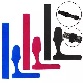 Thicken Fishing Rod Holder Belt with Caps Casting Spinning Rod Tie Holder Elastic Fishing Rod Tip Protective Cover Fishing Tools чёрный