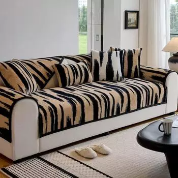 Thicken Imitation Rabbit Fur Plush Sofa Slipcover Luxury Non-slip Soft Sofa Towel Couch Cushion for Living Room Modern New 70x70 A