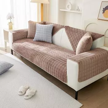 Утолщенный плюшевый чехол для дивана, Нескользящий чехол для дивана, подушка, чехол для гостиной, разные размеры, бархатный флисовый чехол для мебели A 70x70cm 1pc
