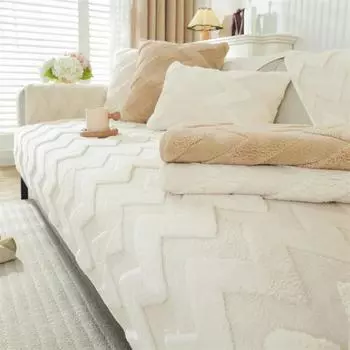Thicken Plush Sofa Cover Nordic Solid Color Sofa Towel Covers Non-slip Couch Slipcovers Sofa Covers for Living Room Home Decor 70x70