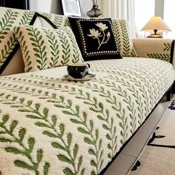 Thicken Plush Sofa Cushion Mat Anti-cat Scratch Sofa Slipcover Universal Non-Slip L Shaped Couch Towel For Living Room Home 70x70