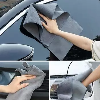 Thicken Soft Microfiber Car Towel Double-sided Suede Coral Velvet Super Absorbent Car Drying Towel Household Automobile Washing