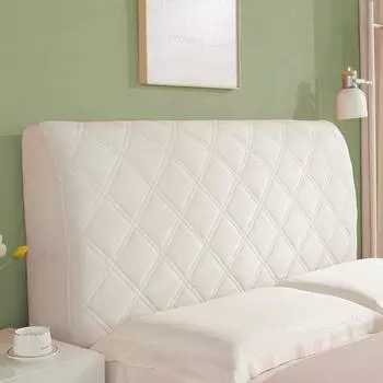 Thicken Velvet Headboard Cover All-inclusive Super Soft Smooth Quilted Head Cover Solid Color Bed Back Dust Protector Cover Length: 120CM
