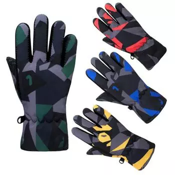 Thicken Warm Long-sleeved Mitten Windproof Waterproof Snow Snowboard Ski Gloves Non-slip Winter Must Children Kids Gloves