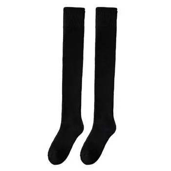 Thicken Women Stockings Solid Color Thigh Hosiery Harajuku High Knee Long Socks Autumn and winter