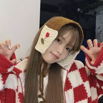 Thicken Y2k Knitted Earmuffs Chic Winter Ear Cover Handmade Knitted Floral Earflap Girl Style A