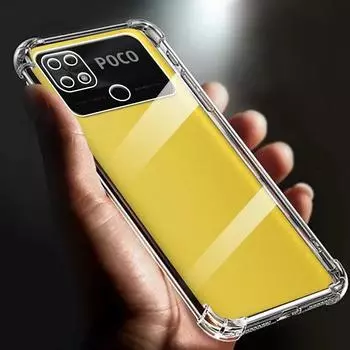 Утолщенный противоударный прозрачный мягкий чехол для телефона TPU с подушкой безопасности для Xiaomi Poco C40, прозрачная задняя крышка, чехлы poco c 40 Funda for Xiaomi Poco C40 прозрачный