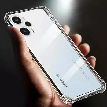 Утолщенный противоударный прозрачный мягкий чехол для телефона TPU с подушкой безопасности для Xiaomi Redmi Poco F5 Прозрачная задняя крышка note 12 turbo Funda Cases for xiaomi poco F5 прозрачный