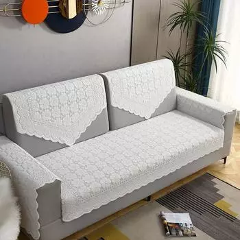 Thickened Backrest Towel All Year Round General Fabrics Lace Floral-beige Square: 60*60cm