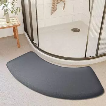 Thickened bathroom absorbent mat curved shower room door mat toilet bathroom foot mat non-slip mat entrance mat 40cmx100cm чёрный