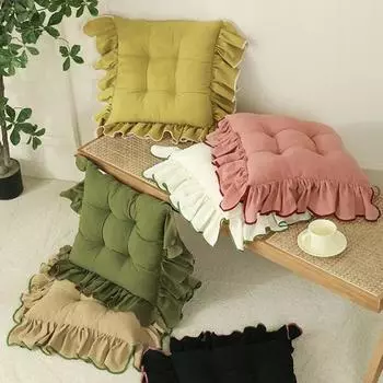 Thickened chair cushion with wide edge and large wave design, dining chair cushion, living room and office thickened cushion жёлтый