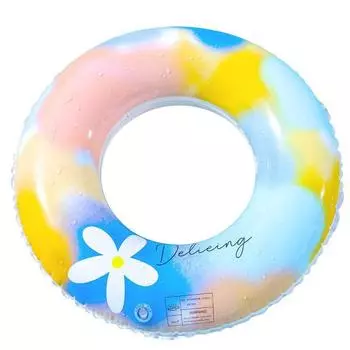 Thickened Childrens Inflatable Fashionable Watercolor Flower Swimming Ring 60