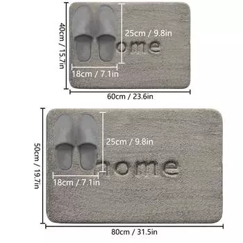 Thickened embroidered bathroom absorbent mats shower room non-slip mats flannel furry toilet mats room door mats entrance mats 400MMx600MM