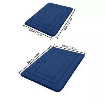 Утолщенный фланелевый впитывающий коврик для пола, входной коврик, коврик для ванной, противоскользящий коврик для входа, коврик для туалета 40cm x 60cm синий