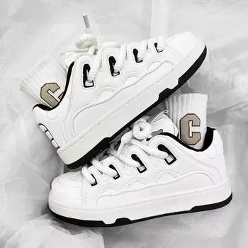 Утолщенные светящиеся в темноте белые туфли для мужчин и небольших групп Трендовые кроссовки для любителей толстой подошвы в колледже для Zapatos Hombre 35 чёрный