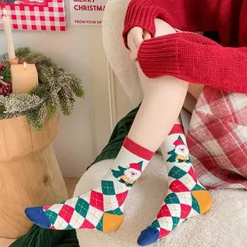 Thickened Happy Christmas Socks Cotton Female Hosiery Cute Christmas Socks New Year D