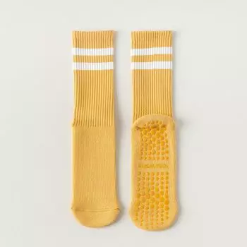 Thickened Non-Slip Pure Cotton Professional Fitness Exercise Yoga Socks 158 Stripes sole thickened Terry yellow