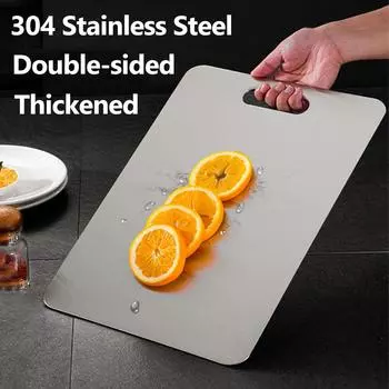 Thickened Stainless Steel Cutting Board Antibacterial and Mildew-proof Household Cutting Board Kitchen for Meat Fruit Vegetables