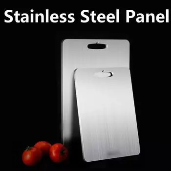 Thickened Stainless Steel Cutting Board Multi-Function for Kitchen Thickened Double Sided Board Block Kneading Dough Board