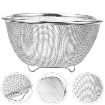 Утолщенная нержавеющая сталь раковина сливная корзина сито для риса мытье кухонная раковина миска для мытья продуктов сито дуршлаг сетчатый фильтр 14.20X14.20X8.50CM серебряный