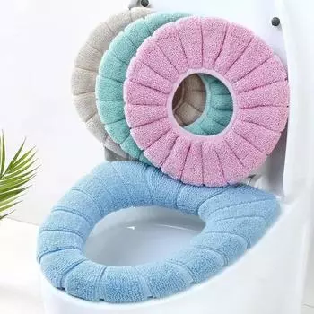 Thickened Toilet Cushion Winter Soft Washable Common Nordic Toilet Seat Pads Household Bathroom Lavatory Cushion Toilet Set