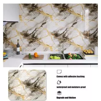 Thickening Decorative Walls Paper Wall Stickers Wallpaper for Kitchen Cooking Bench 40cm Waterproof and Oil Proof Adhesive Home 40cmX1000cm