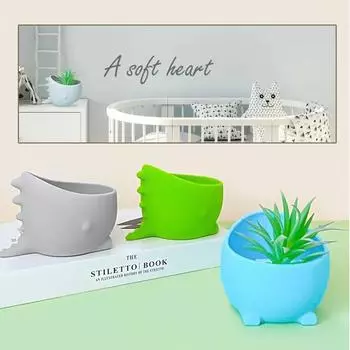 Thickening Mini Small Flower Pot Multi-Function Plants Flowerpot Storange зелёный