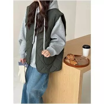 Тонкий и легкий пуховый жилет, женское пальто, модная куртка без рукавов с хлопковой подкладкой для отдыха на открытом воздухе, зимняя короткая теплая куртка с перьями S бежевый