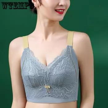 Thin Bra for Women Without Steel Rims Gathered Bra Cinched Accessory Breast Anti Sagging Oversized Bra 34/75B чёрный