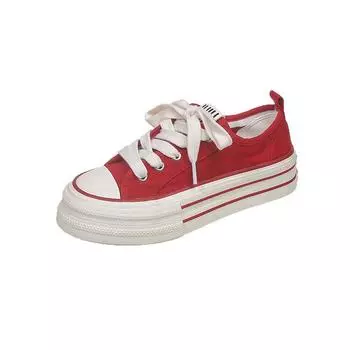 Thin breathable~ 2025 new summer thick-soled heightening casual little white shoes popular versatile niche canvas shoes women 35