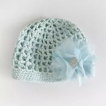 Thin Crochet Flower Hat Handmade Hollow Out Knitted Hat Cute Weave Cap Apparel Accessories