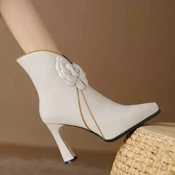 Thin Heel Thick Sole Pointed Head French Temperament High Heel Short Boots Women S Autumn And Winter Versatile Waterproof Table Single Boots 34