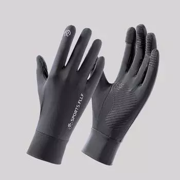 Thin Ice Silk Anti-ultraviolet Finger Exposing Touch Screen Electric Bike Summer Sun Protection Anti Slip Quick Drying and Simple Gloves for Men one size