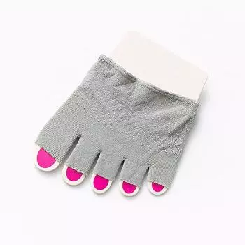 Thin Invisible Non-slip Summer Mesh Sock Slippers Cotton Half Palm Socks Open Toe Socks grey-toeless