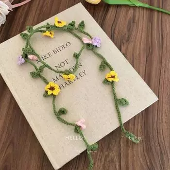 Thin Knitted Scarf Wool Rose Flower Shawl Soft Long Narrow Scarves Outdoor