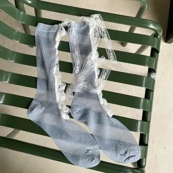 Thin Lolita Lace Socks Hollow Out Pile Up Stockings Fashion Short Stockings Girl