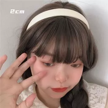 Thin Wide Brimmed Girl Headband White PU Leather Headband Korean Style Headwear Hair Hoop Hair Band M-2cm