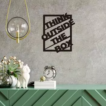 Think Outside the Box Metal Sign Modern Wall Decoration Stylish Metal Wall Art Ideal Housewarming Gift Elegant Bedroom Decor чёрный