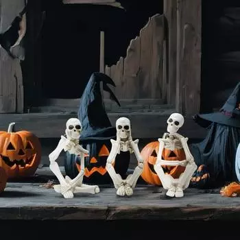 Think Skeleton Halloween Horror Haunted House Decoration Resin One Size