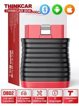 THINKCAR BD6 OBD2 Сканер Полная диагностика системы OIL IMMO ETS BLEED Сброс тормозов Пожизненная бесплатная работа для всех автомобилей через приложение THINKDIAG
