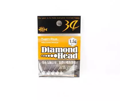 Thirty Four Jig Head Diamond Head 1.5 grams 5 per pack (2067)