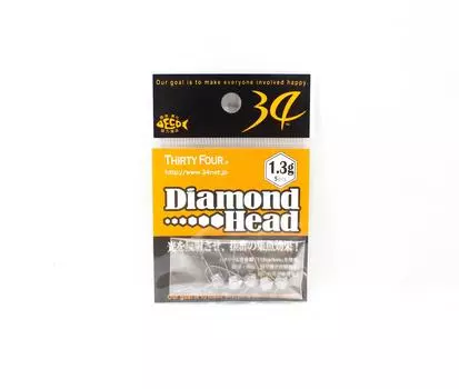 Thirty Four Jig Head Diamond Head 1.3 grams 5 per pack (2050)