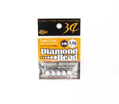 Тридцать четыре джиг-головки Diamond Head 3,0 грамма 5 штук в упаковке (2685)