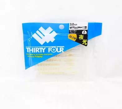 Мягкие бусины для приманки «Тридцать четыре», 3,0 дюйма, 8 шт. в упаковке Tomoshibi (5234)