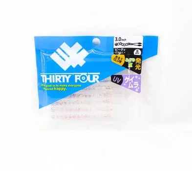 Тридцать четыре мягкие приманки-бусины 3,0 дюйма 8 штук в упаковке Kouhaku+ (5203)